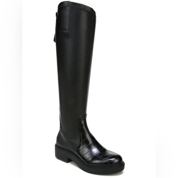 Franco Sarto Black Keaton Wide Calf High Shaft Boot 9 - Picture 1 of 12
